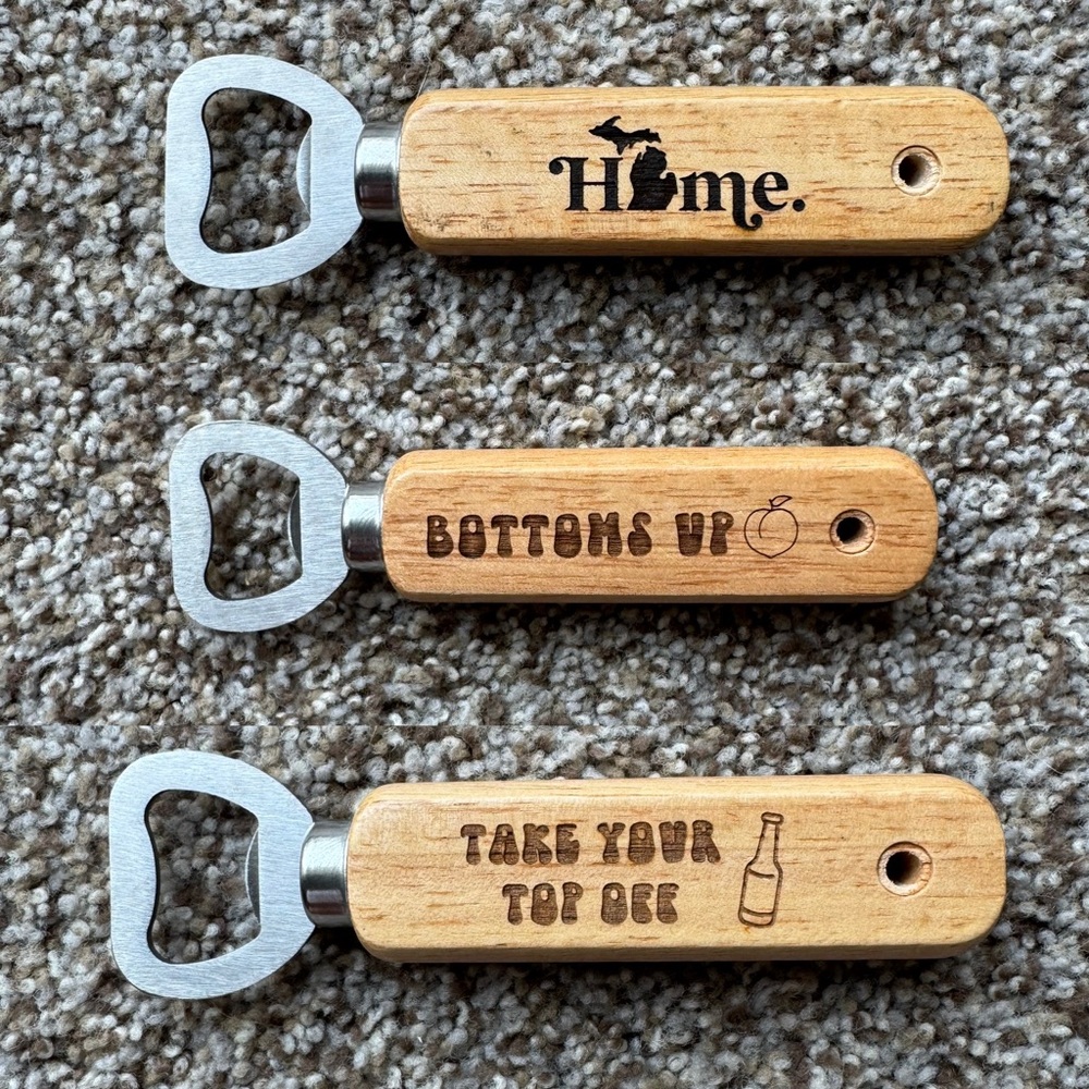 (1) laser engraved bottle opener